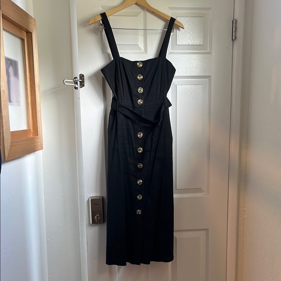 Forever 21 Black and White Buttoned Midi Sundress - Picture 1 of 5